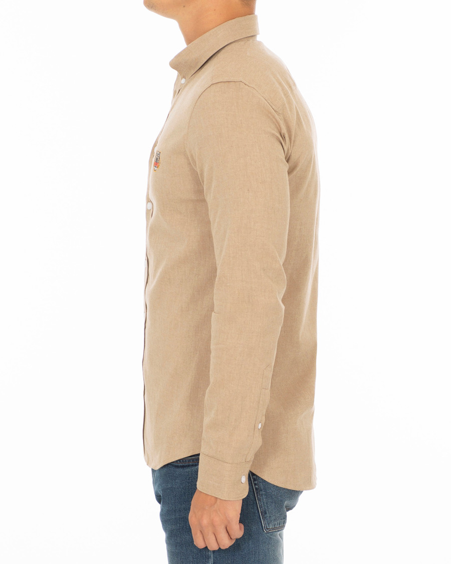Herr | Skjortor | KENZO | Slim Fit Urban Flannel Shirt Beige