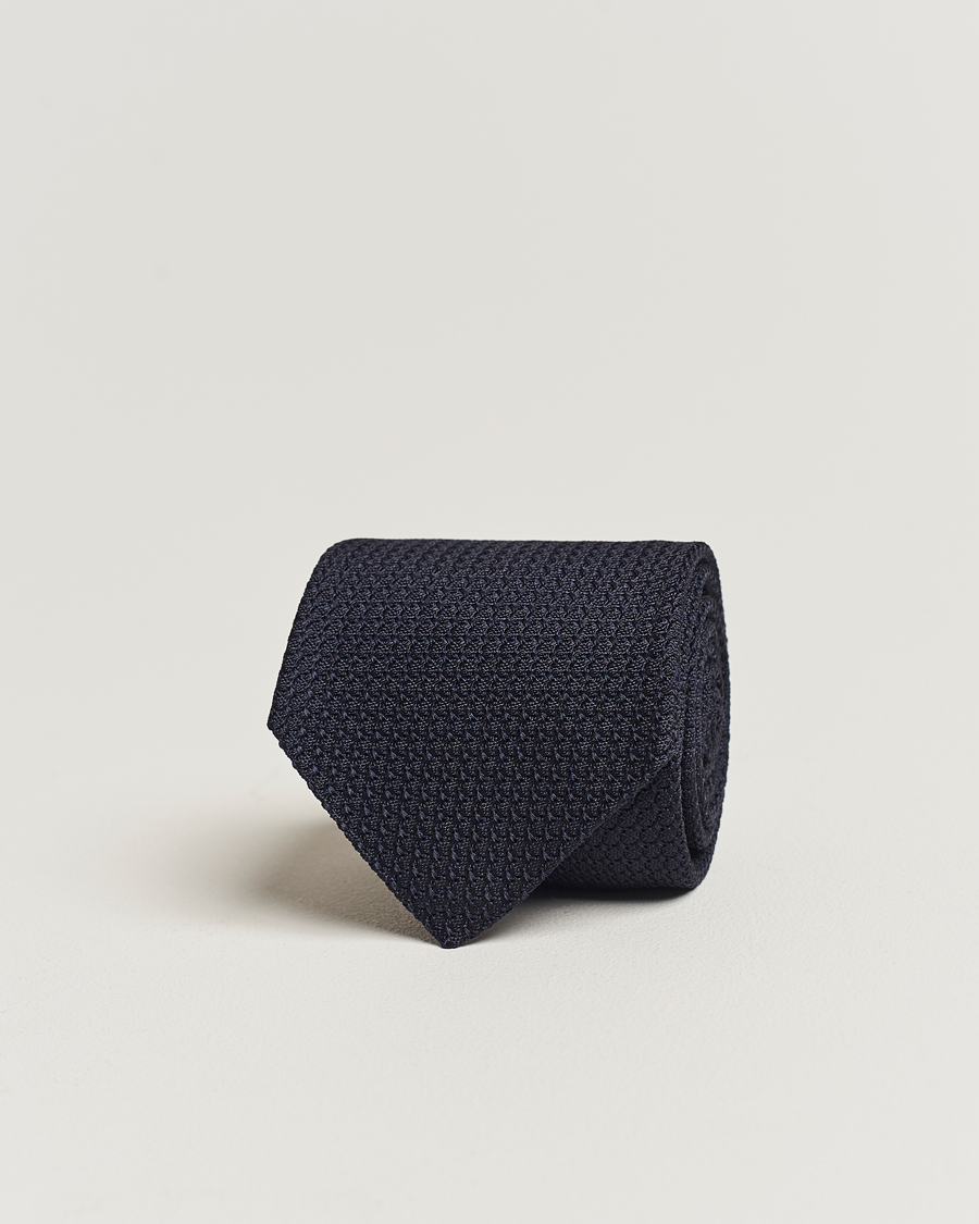 Herr | Slipsar | Amanda Christensen | Silk Grenadine 8 cm Tie Navy