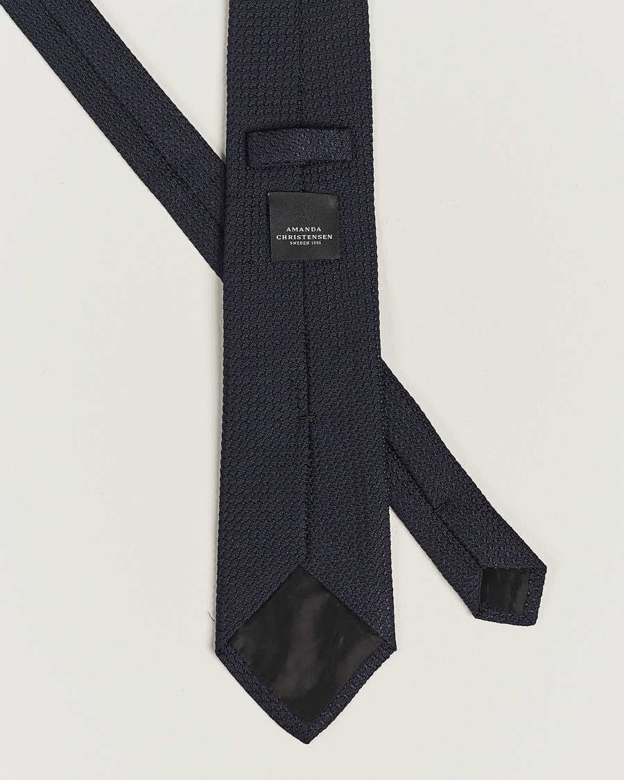 Herr | Slipsar | Amanda Christensen | Silk Grenadine 8 cm Tie Navy