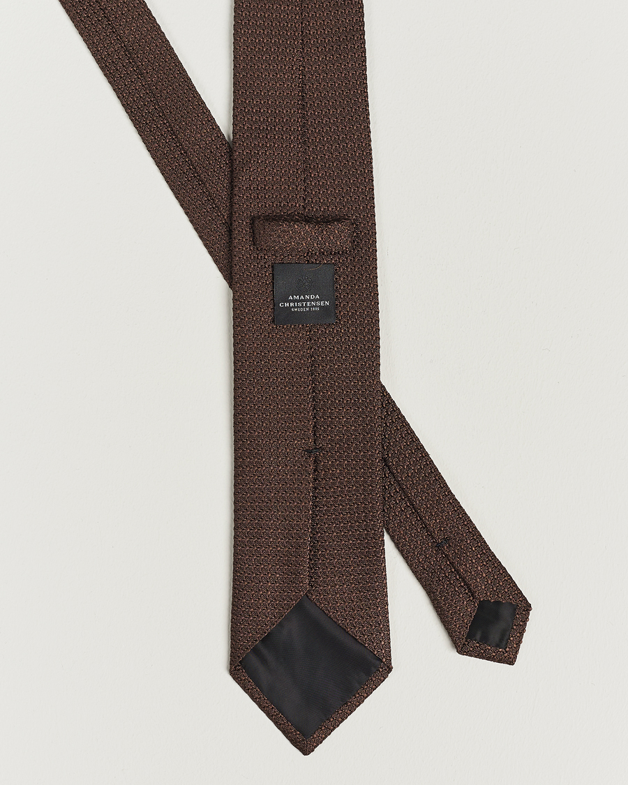 Herr | Amanda Christensen Silk Grenadine 8 cm Tie Brown | Amanda Christensen | Silk Grenadine 8 cm Tie Brown