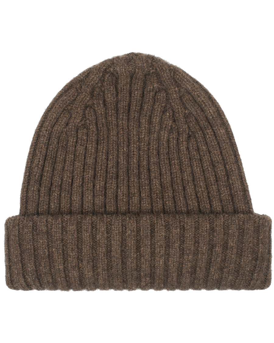 Herr | Drake's Lambswool/Angora Ribbed Hat Brown | Drake's | Lambswool/Angora Ribbed Hat Brown