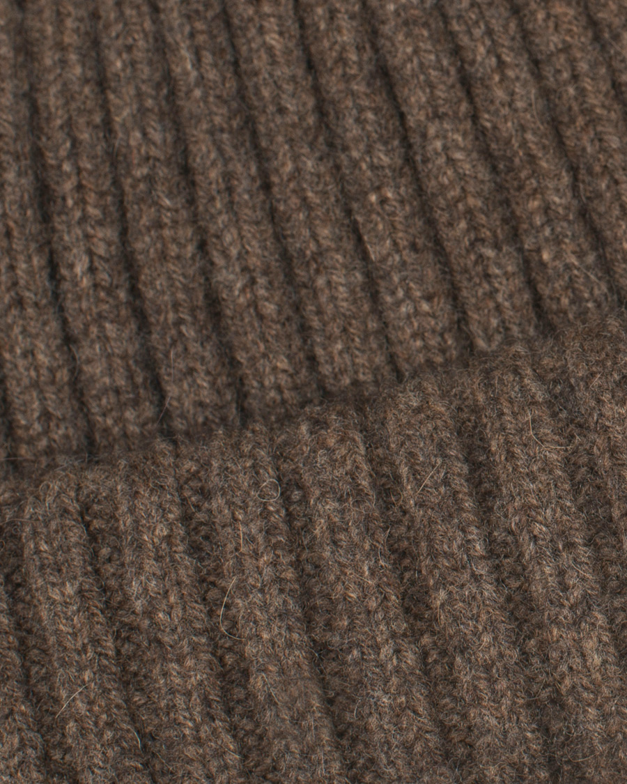Herr | Drake's Lambswool/Angora Ribbed Hat Brown | Drake's | Lambswool/Angora Ribbed Hat Brown