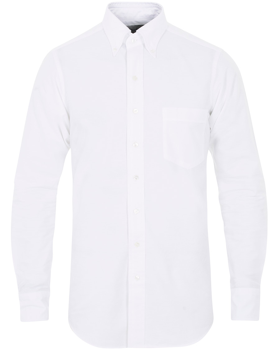 Herr | Skjortor | Drake's | Slim Fit Button Down Shirt White