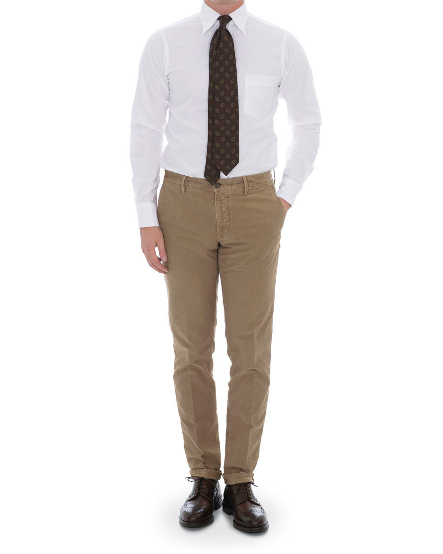 Herr | Skjortor | Drake's | Slim Fit Button Down Shirt White