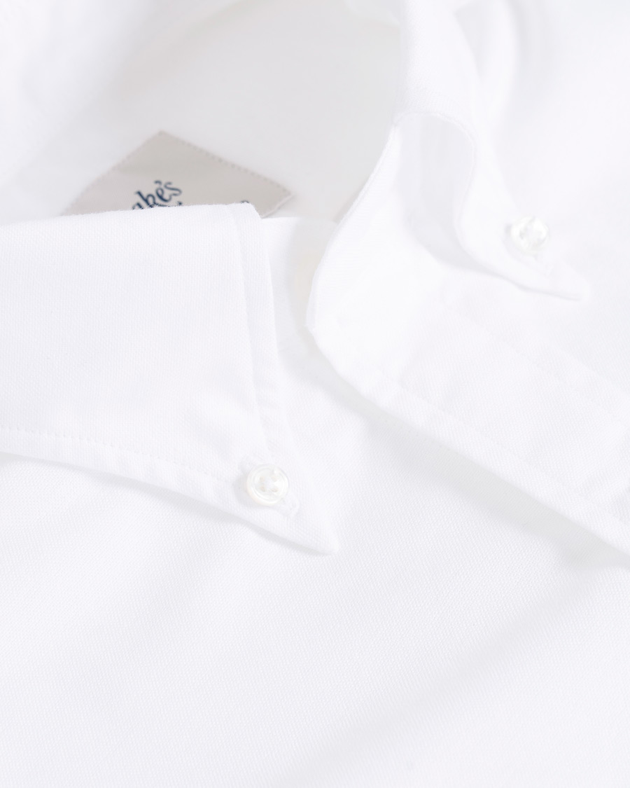 Herr | Skjortor | Drake's | Slim Fit Button Down Shirt White