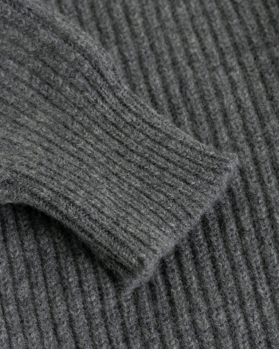 Herr | Tröjor | Drake's | Lambswool Shawl Cardigan Grey
