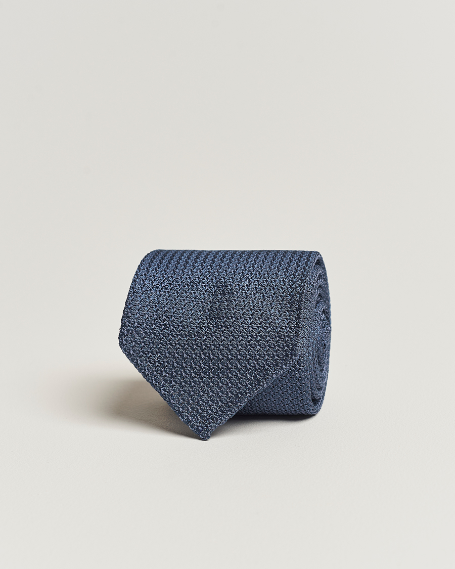Herr | Drake's Silk Grenadine Handrolled 8 cm Tie Petrol Blue | Drake's | Silk Grenadine Handrolled 8 cm Tie Petrol Blue