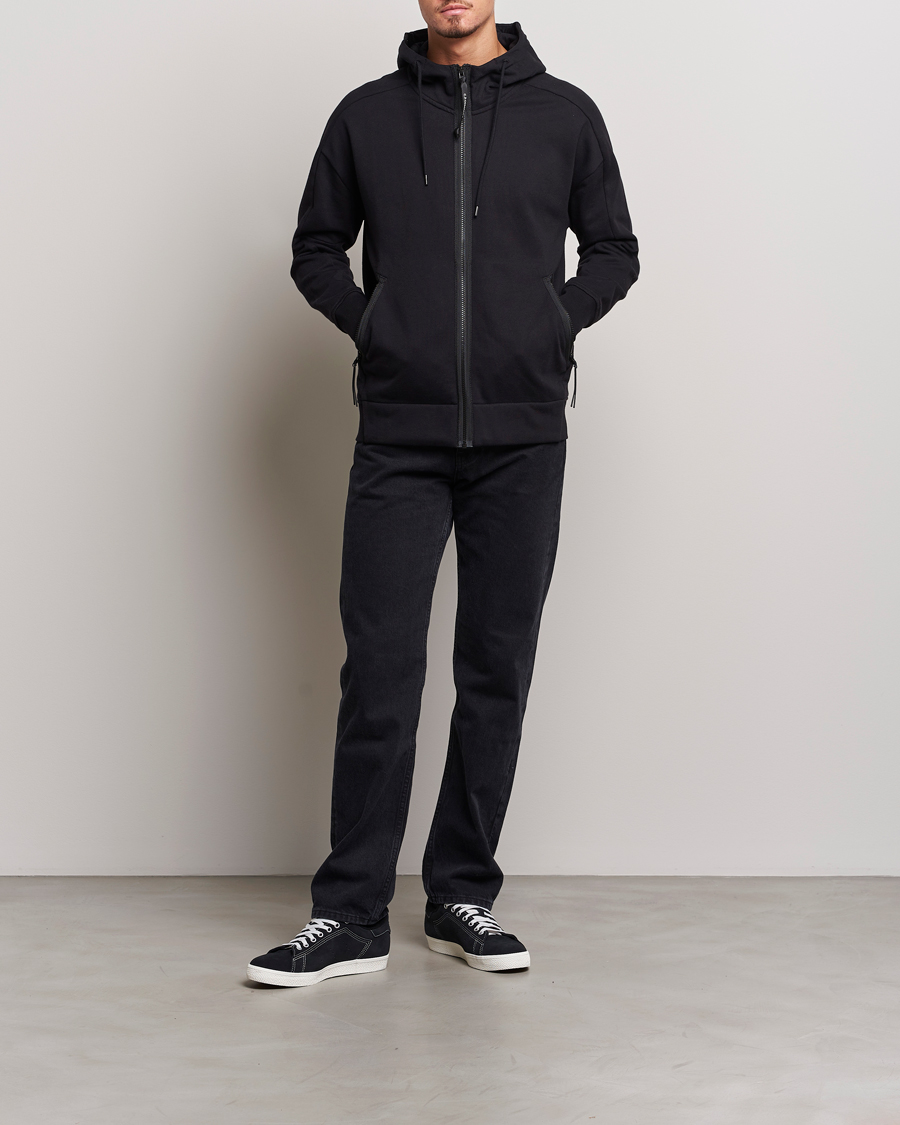 Herr | Tröjor | C.P. Company | Diagonal Raised Fleece Full Zip Goggle Hoodie Black