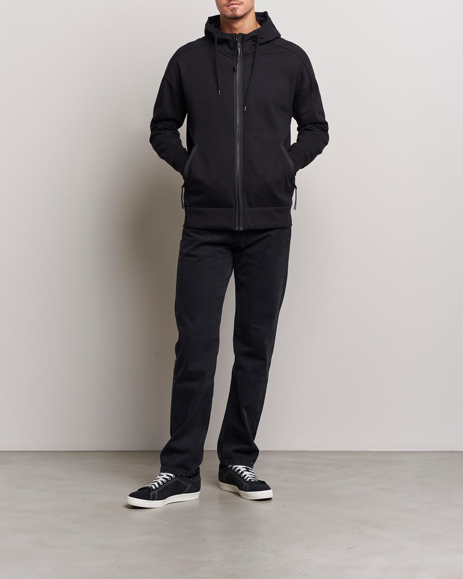 Herr |  | C.P. Company | Diagonal Raised Fleece Full Zip Goggle Hoodie Black