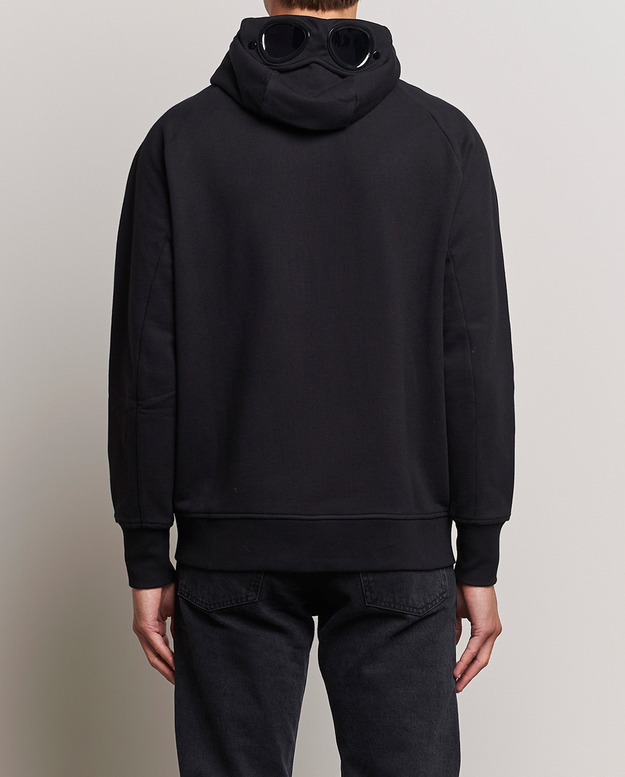 Herr | Tröjor | C.P. Company | Diagonal Raised Fleece Full Zip Goggle Hoodie Black