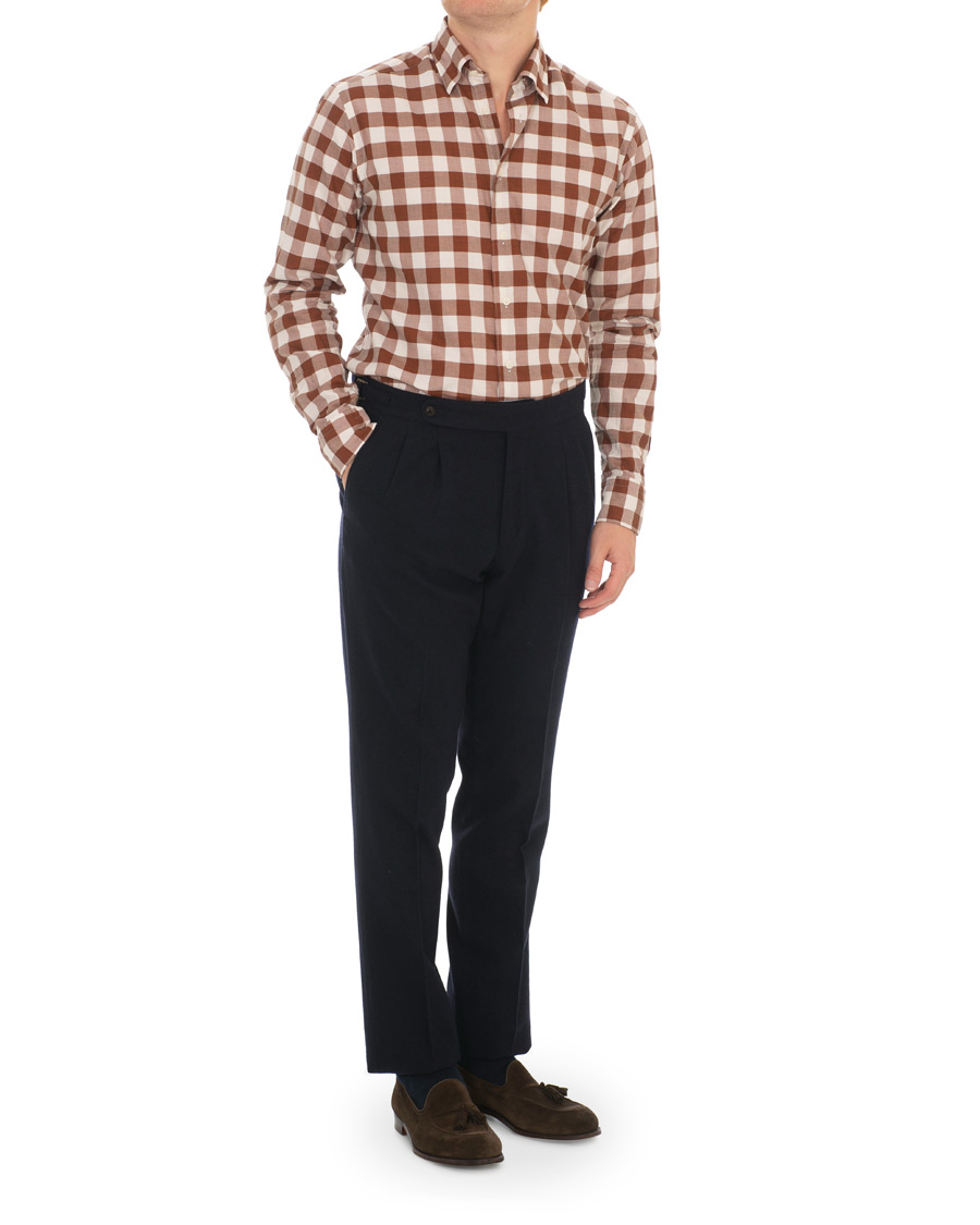 Herr | Skjortor | Eton | Slim Fit Twill Button Under Shirt Red/White