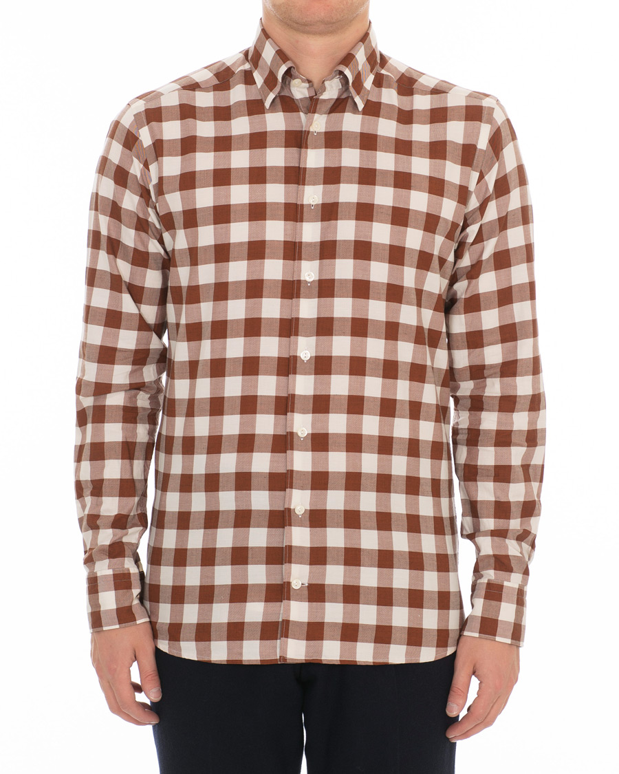 Herr | Skjortor | Eton | Slim Fit Twill Button Under Shirt Red/White
