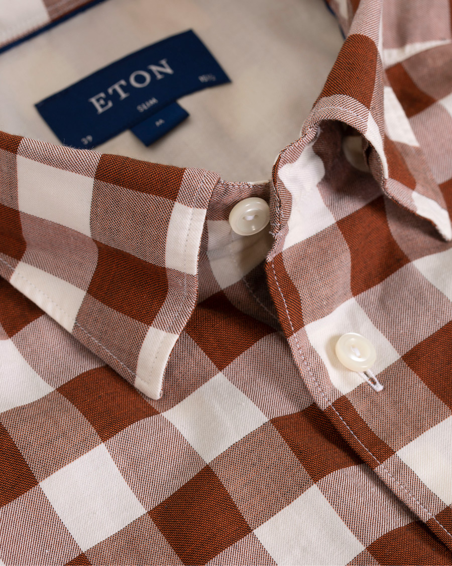 Herr | Skjortor | Eton | Slim Fit Twill Button Under Shirt Red/White