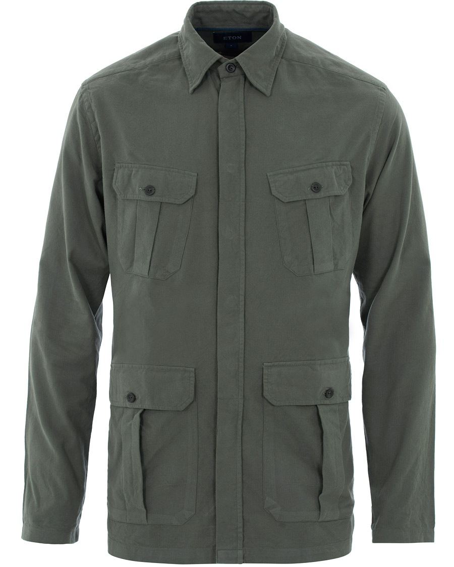 Herr | Skjortor | Eton | Oxford Overshirt Green