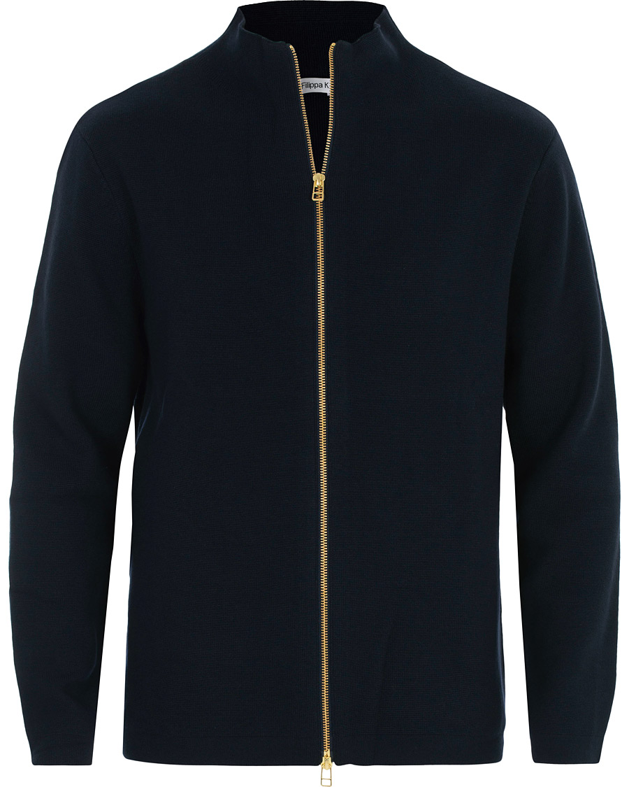 Herr | Tröjor | Filippa K | Leon Wool/Cotton Full Zip Cardigan Navy