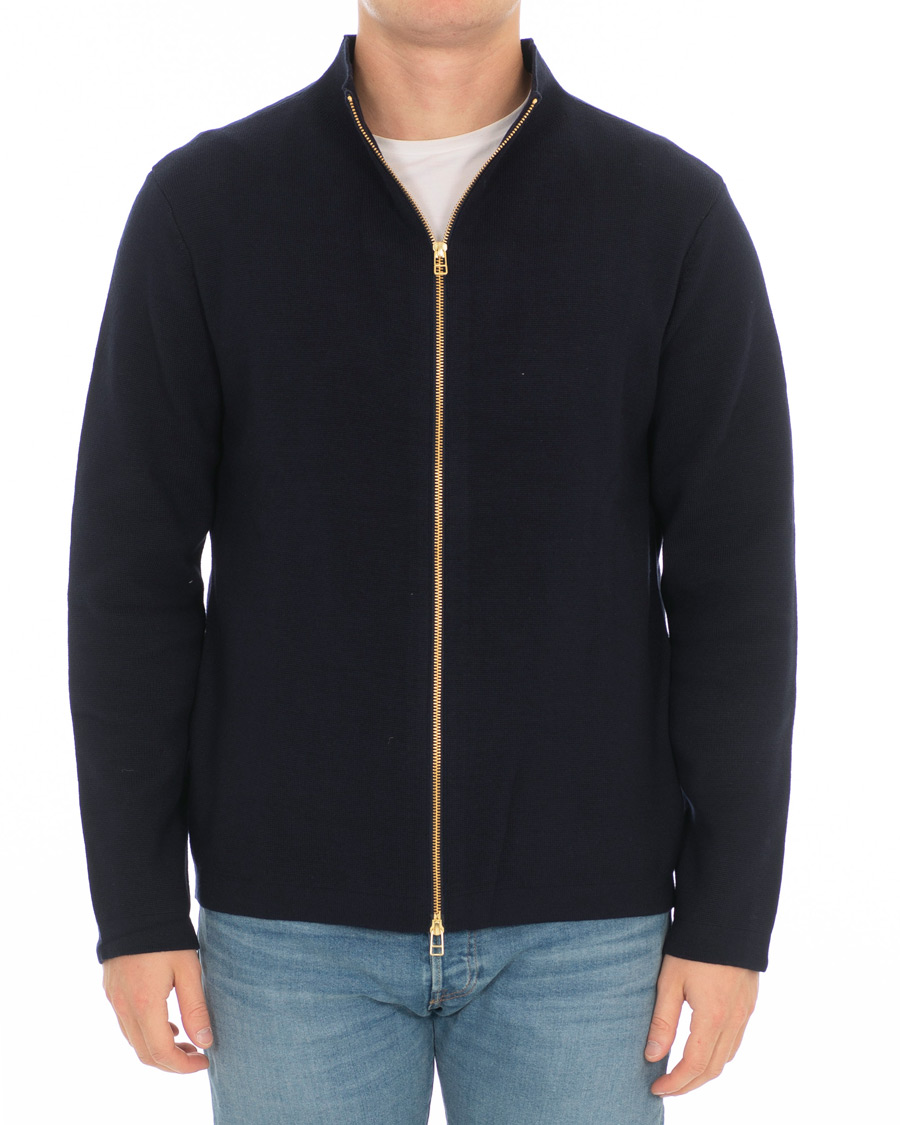 Herr | Tröjor | Filippa K | Leon Wool/Cotton Full Zip Cardigan Navy
