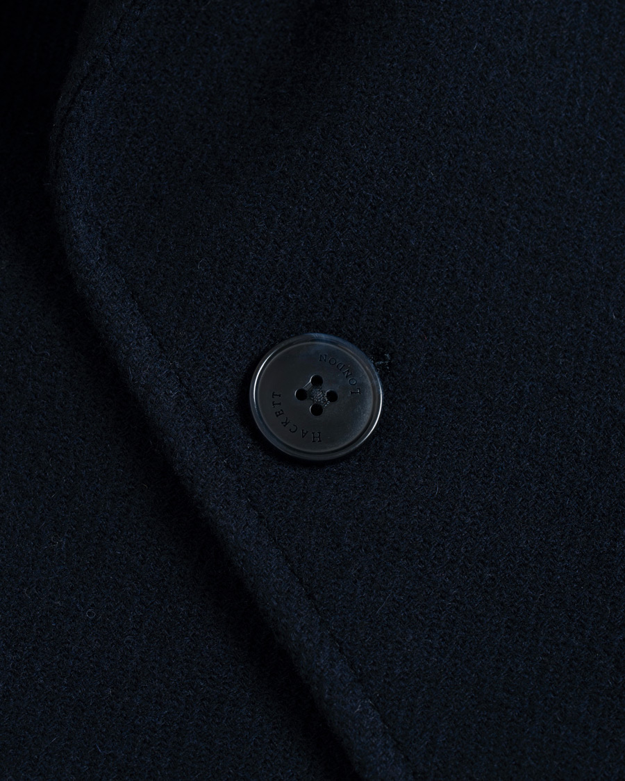 Herr | Jackor | Hackett | Washed Wool Twill Coat Navy