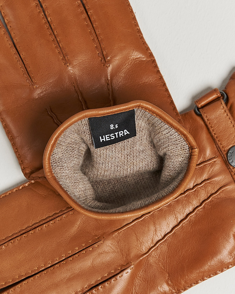 Herr |  | Hestra | Jake Wool Lined Buckle Glove Cognac