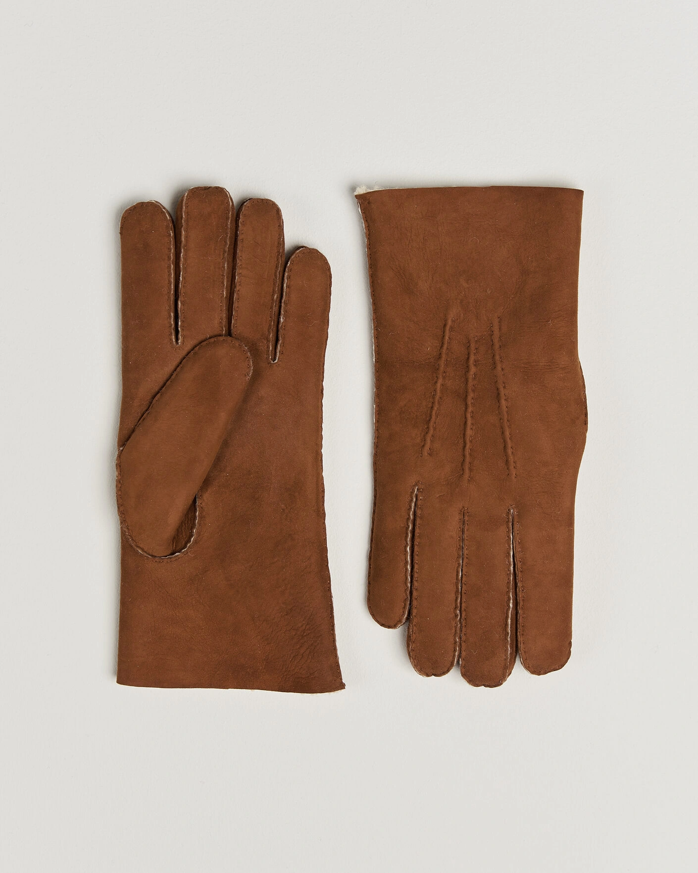 Herr | Handskar | Hestra | Lambskin Suede Handsewn Glove Congac