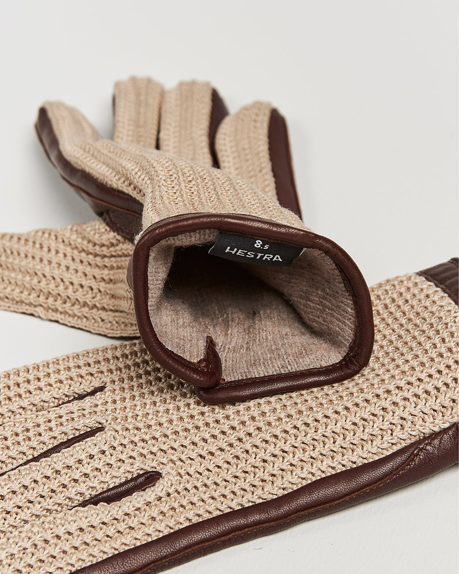 Herr | Business & Beyond | Hestra | Adam Crochet Wool Lined Glove Chestnut/Beige