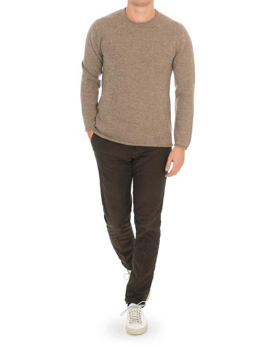 Herr | Tröjor | Inis Meáin | Baby Alpaca Sweater Light Brown