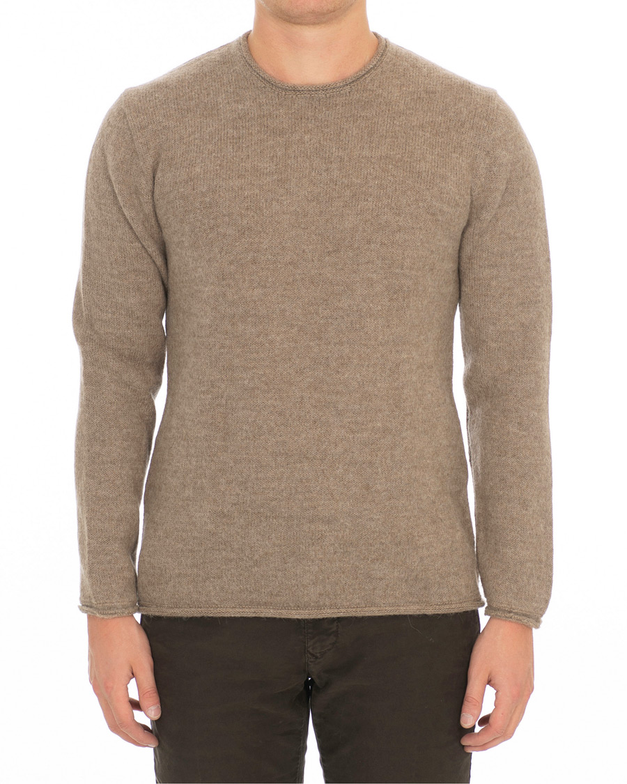 Herr | Tröjor | Inis Meáin | Baby Alpaca Sweater Light Brown