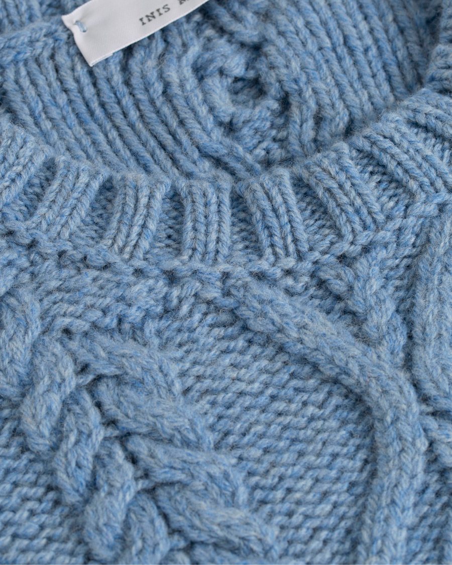 Herr | Tröjor | Inis Meáin | Aran Beack Sweater Sky Blue