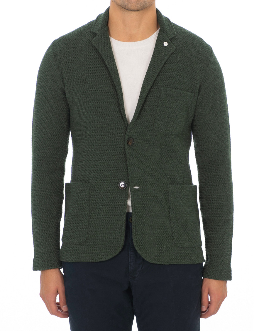 Herr | Kavajer | L.B.M. 1911 | Knitted Cardigan Blazer Green