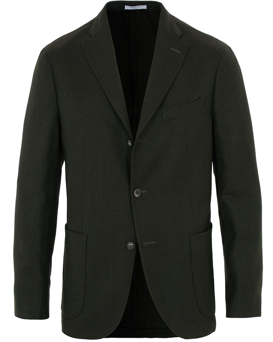 Herr | Kavajer | Boglioli | K Jacket Wool Hopsack Blazer Dark Green