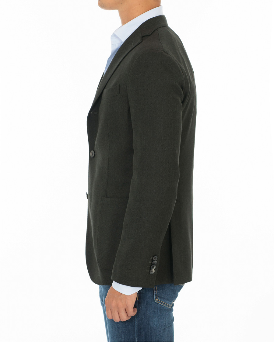 Herr | Kavajer | Boglioli | K Jacket Wool Hopsack Blazer Dark Green