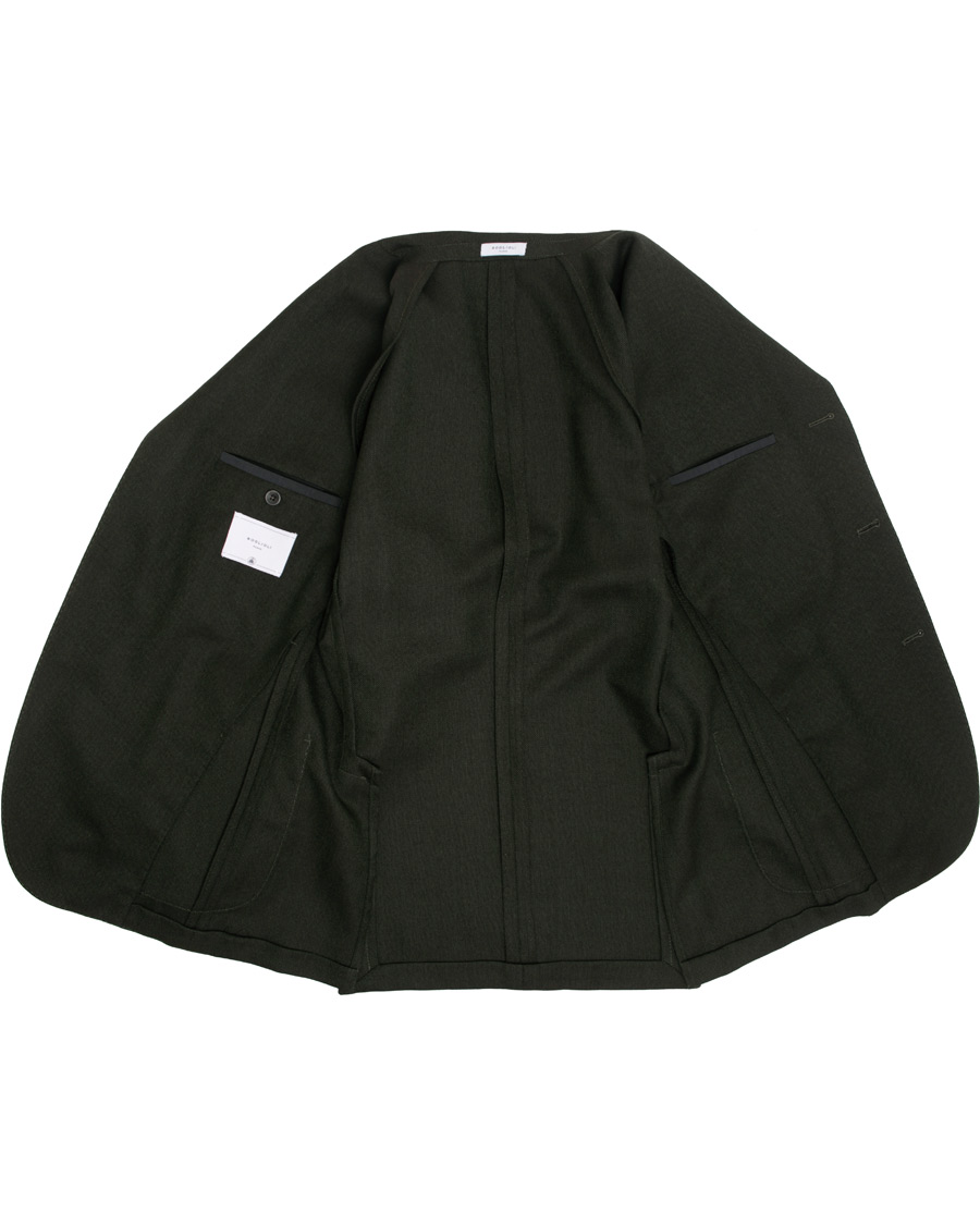 Herr | Kavajer | Boglioli | K Jacket Wool Hopsack Blazer Dark Green