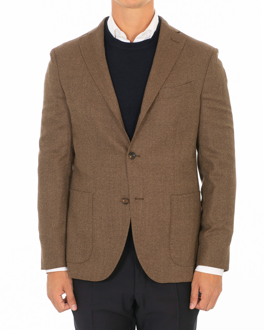 Herr | Kavajer | Boglioli | K Jacket Wool Hopsack Blazer Brown