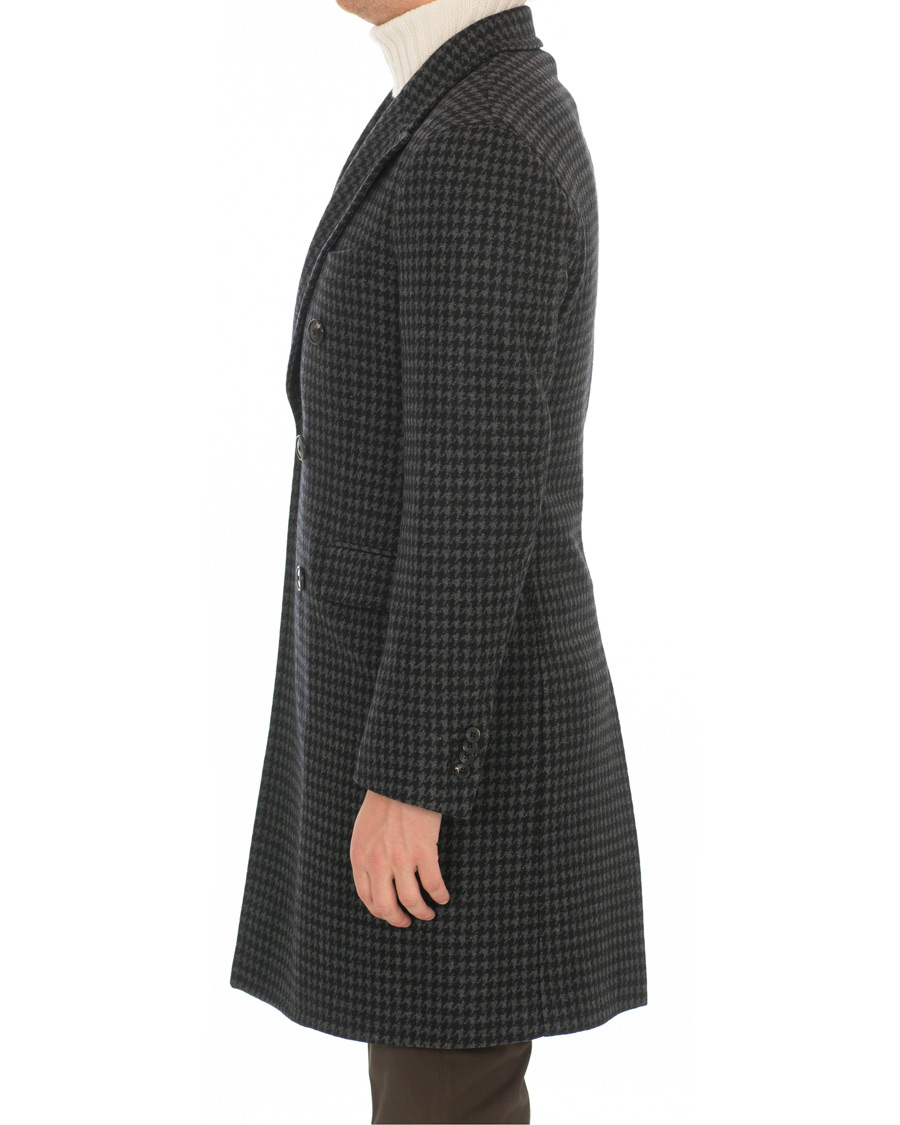 Herr | Jackor | Boglioli | K Jacket Double Breasted Houndstooth Coat Dark Grey