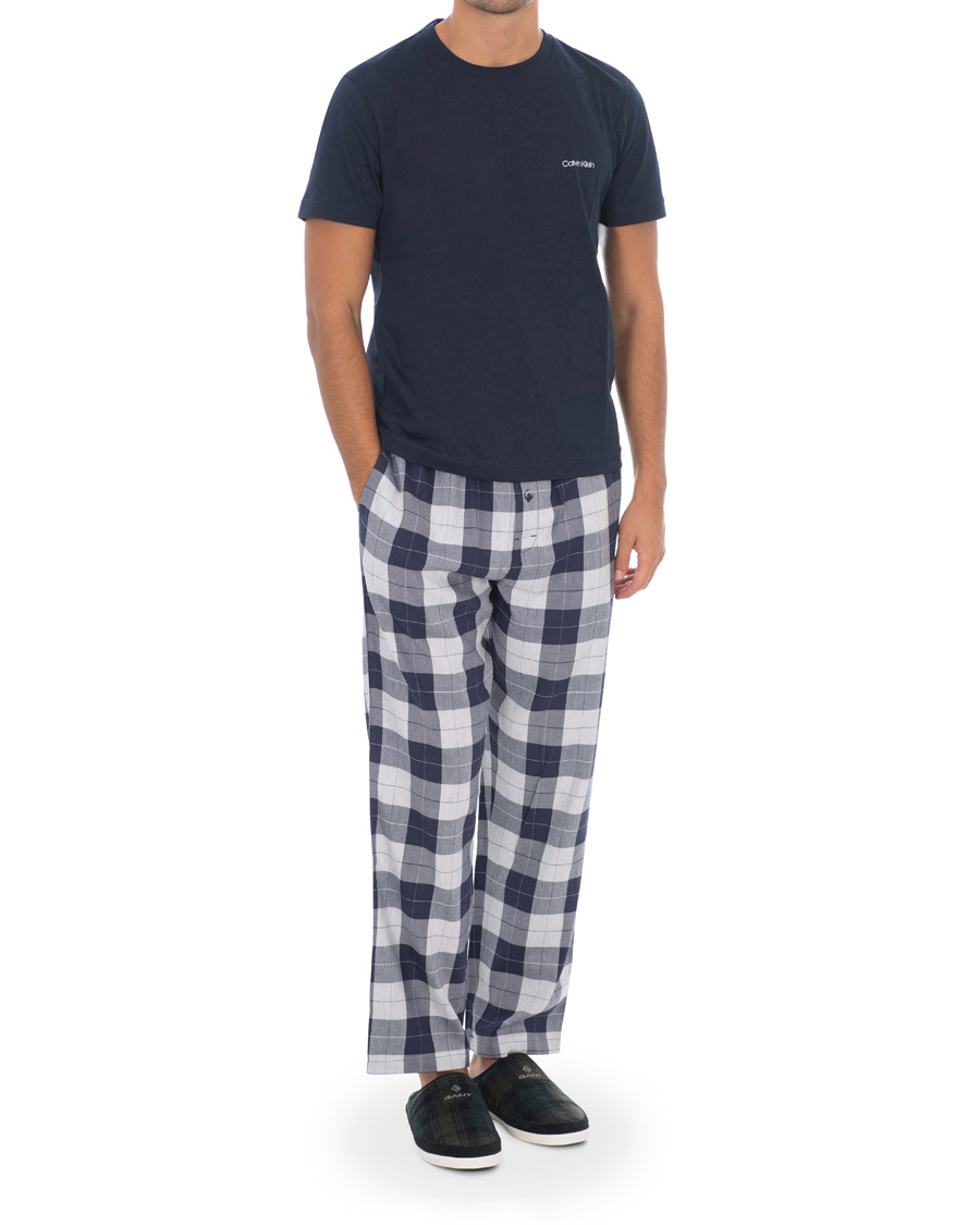 Herr | Pyjamas & Morgonrockar | Calvin Klein | Flannel Checked Pyjama Trousers Blue/White
