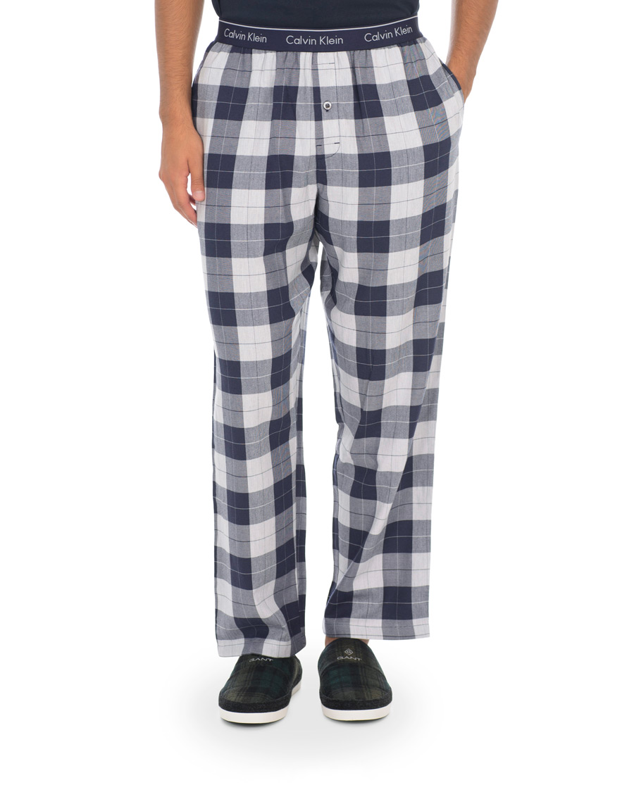 Herr | Pyjamas & Morgonrockar | Calvin Klein | Flannel Checked Pyjama Trousers Blue/White