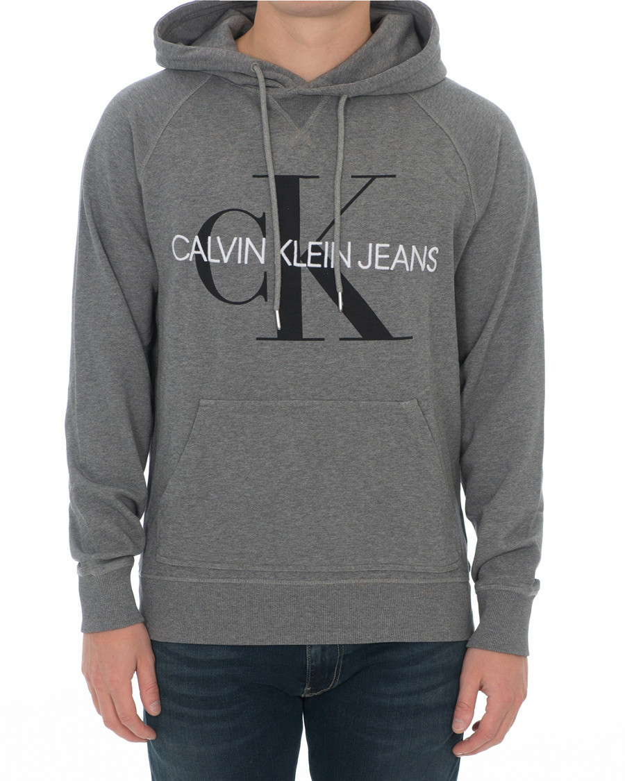 Herr | Tröjor | Calvin Klein Jeans | Washed Monogram Hoodie Grey