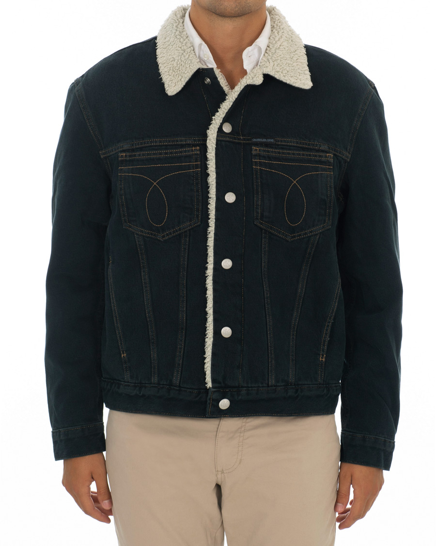 Herr | Jackor | Calvin Klein Jeans | Iconic Omega Sherpa Denim Jacket Black