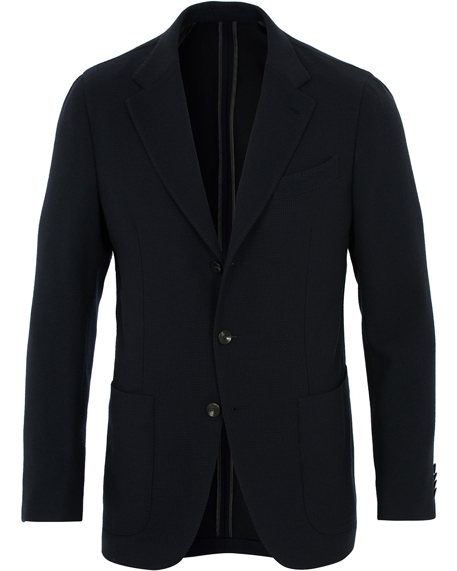 Herr | Kavajer | Caruso | Butterfly Textured Wool Blazer Navy