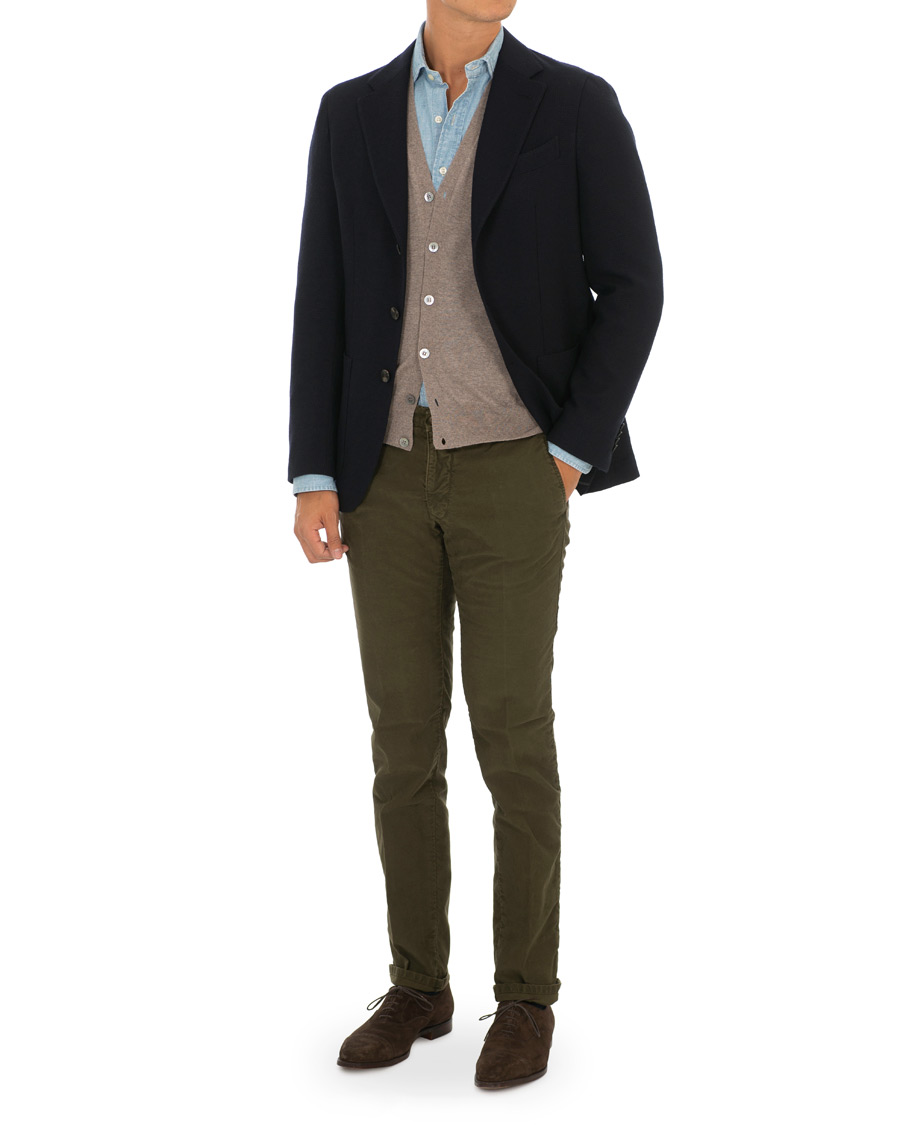Herr | Kavajer | Caruso | Butterfly Textured Wool Blazer Navy