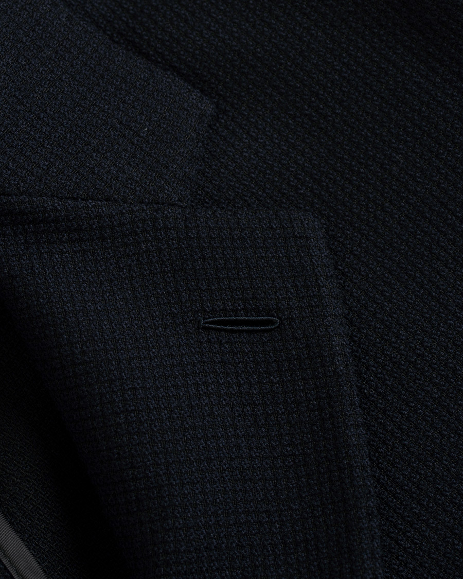 Herr | Kavajer | Caruso | Butterfly Textured Wool Blazer Navy
