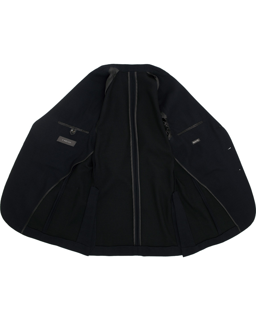 Herr | Kavajer | Caruso | Butterfly Textured Wool Blazer Navy