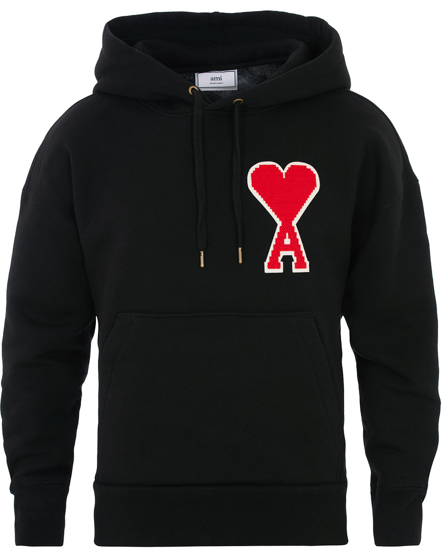 Herr | Tröjor | AMI | Large Heart Logo Hoodie Black