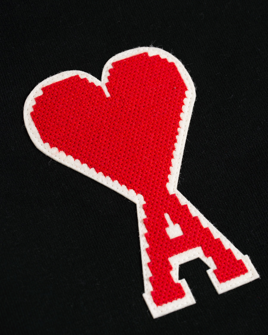 Herr | Tröjor | AMI | Large Heart Logo Hoodie Black