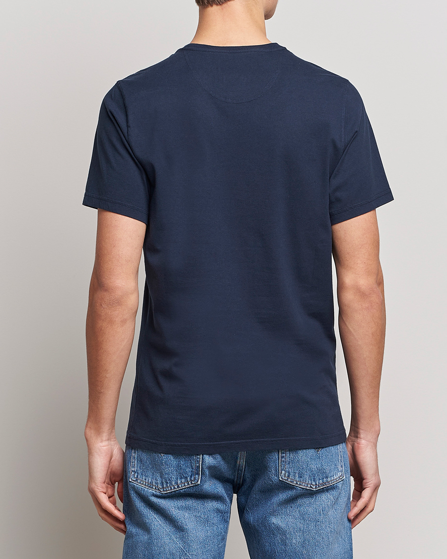 Herr | T-Shirts | Barbour International | Large Logo Crew Neck Tee Navy