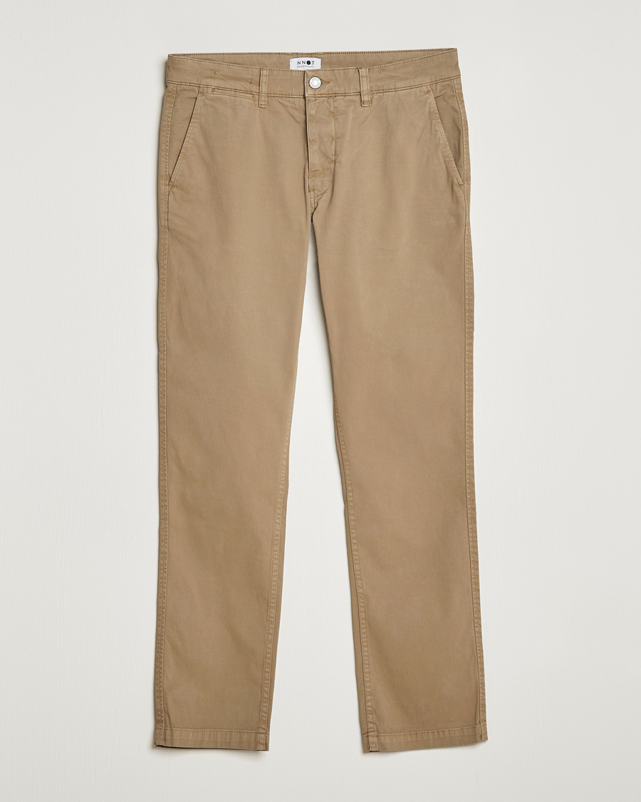 Herr | Byxor | NN07 | Marco Slim Fit Stretch Chinos Green Stone