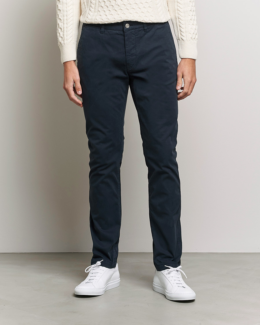 Herr | The Classics of Tomorrow | NN07 | Marco Slim Fit Stretch Chinos Navy Blue