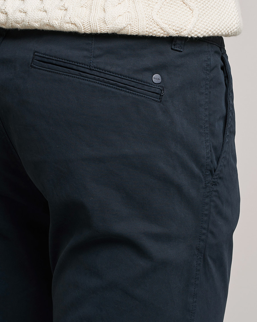 Herr | Byxor | NN07 | Marco Slim Fit Stretch Chinos Navy Blue