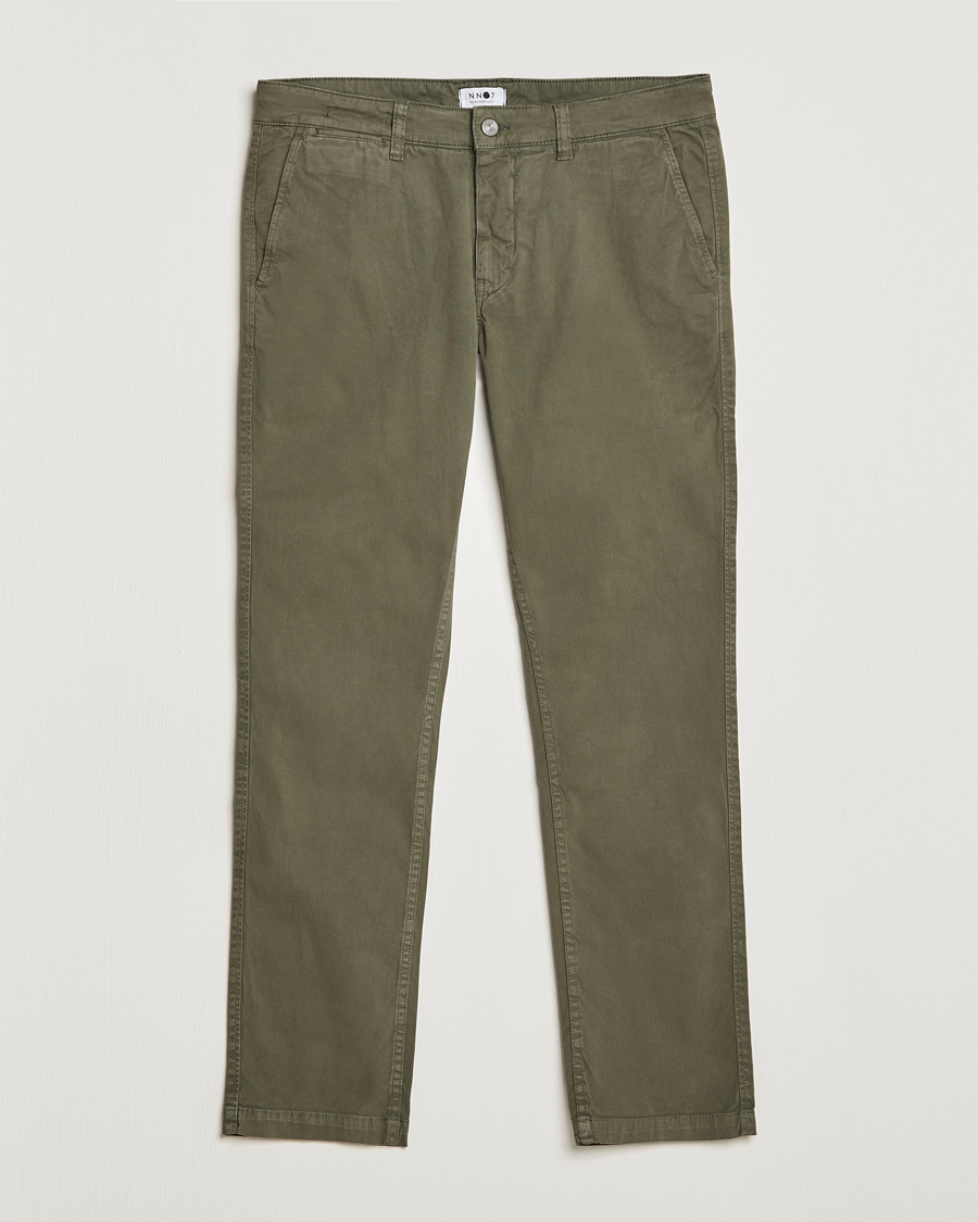 Herr | Byxor | NN07 | Marco Slim Fit Stretch Chinos Army Green