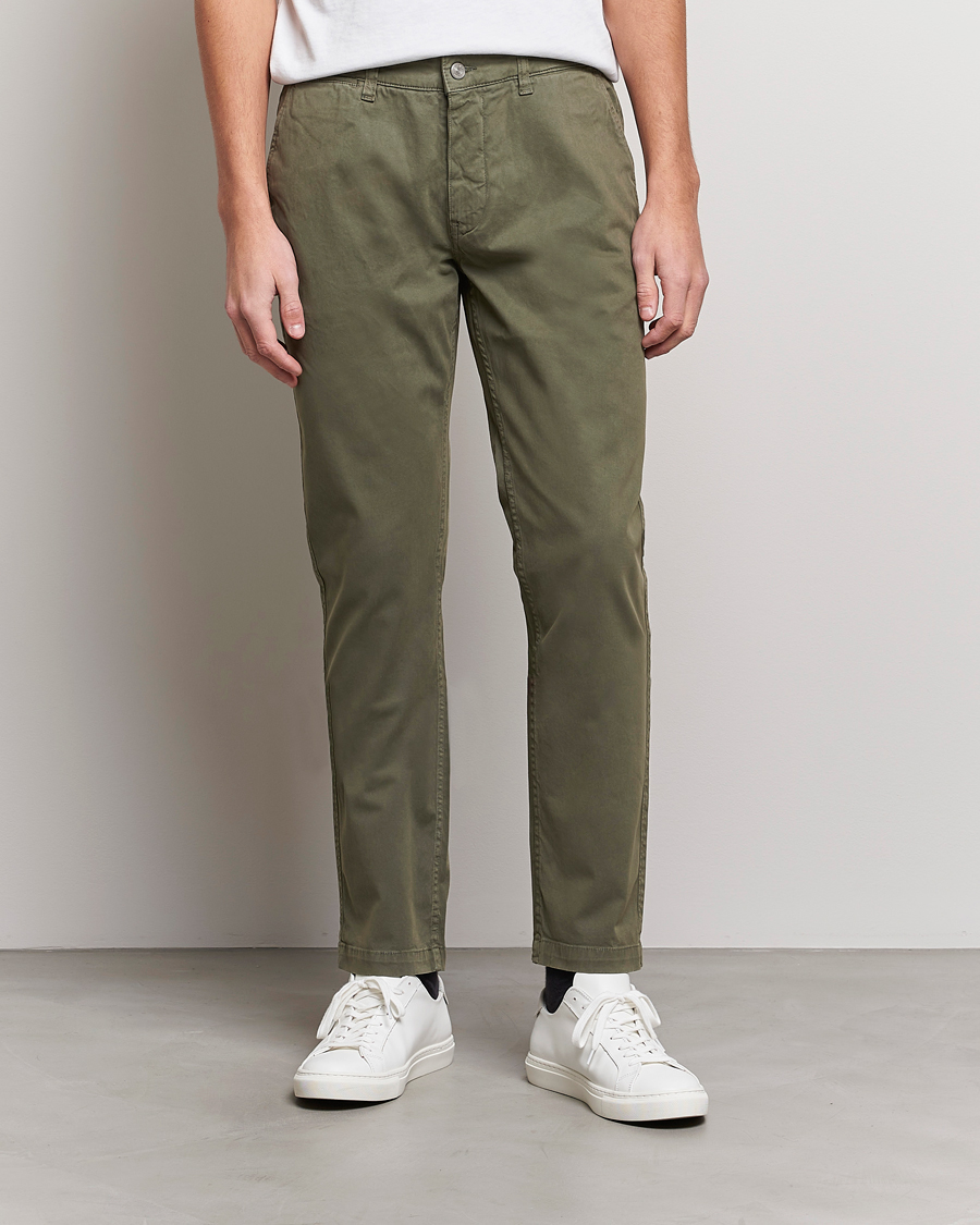 Herr | Wardrobe basics | NN07 | Marco Slim Fit Stretch Chinos Army Green
