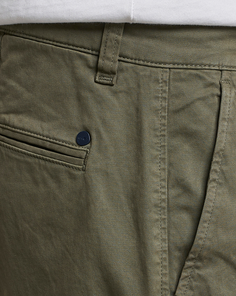 Herr | Byxor | NN07 | Marco Slim Fit Stretch Chinos Army Green
